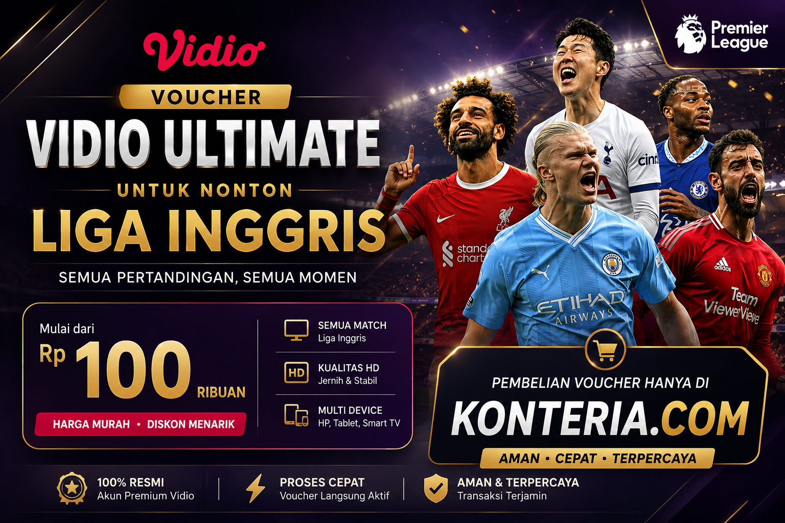 Voucher Vidio Ultimate untuk Nonton Liga Inggris Harga Murah